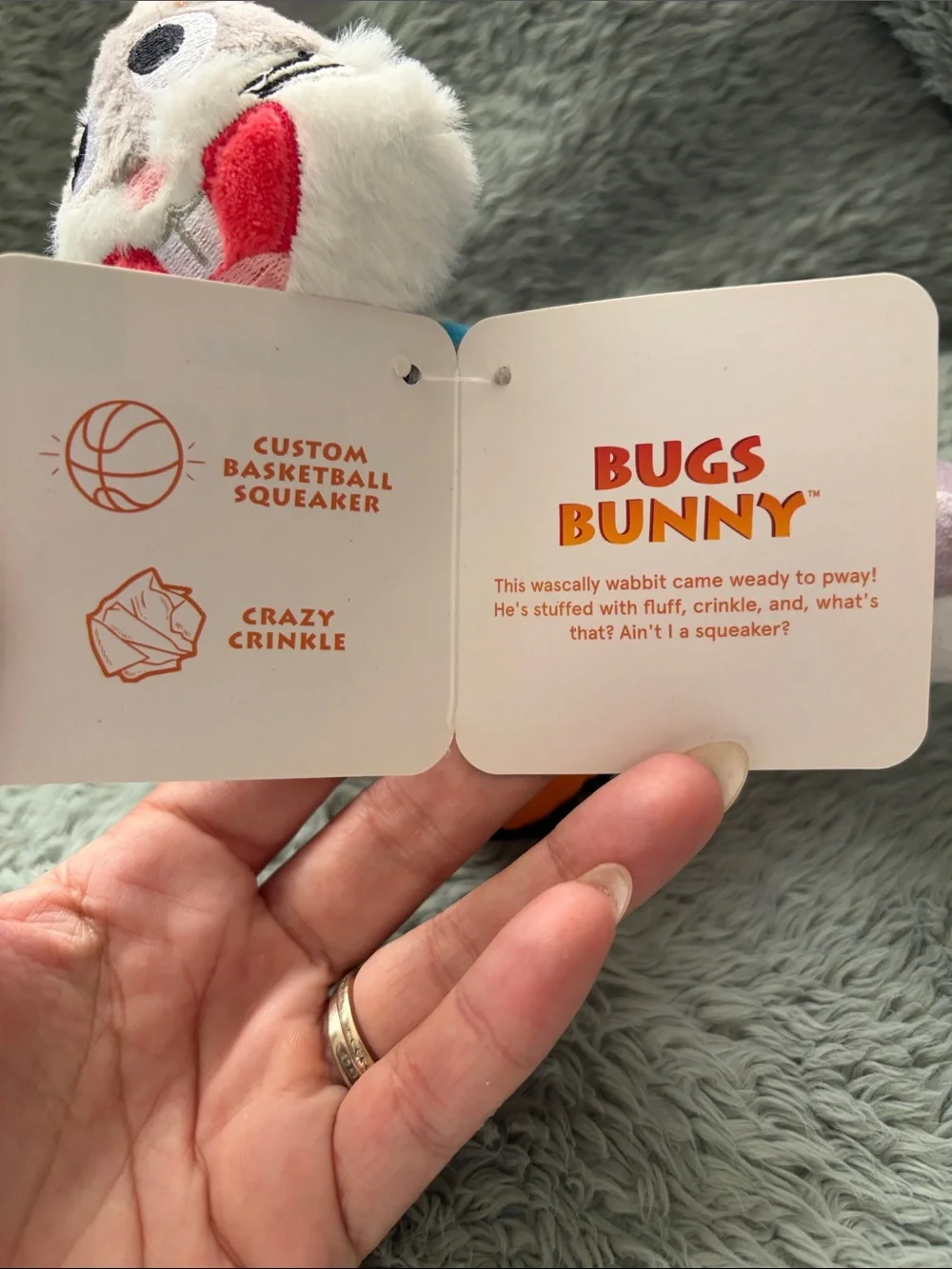Bark Bugs Bunny Space Jam Dog Toy